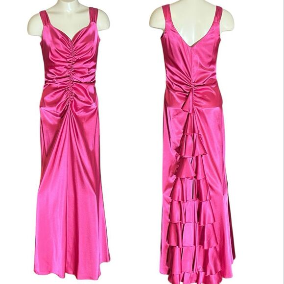 Jessica McClintock For Gunne Sax Pink Vintage Barbie Core Y2K Gown 7/8 - Picture 1 of 7